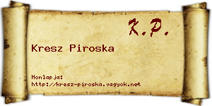 Kresz Piroska névjegykártya